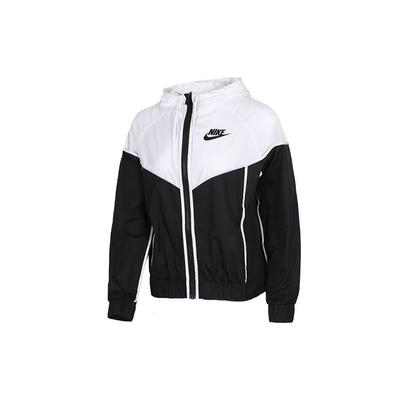 Sport Windbreaker Hoodie Jacket Women Jacket Black White BQ4716-011