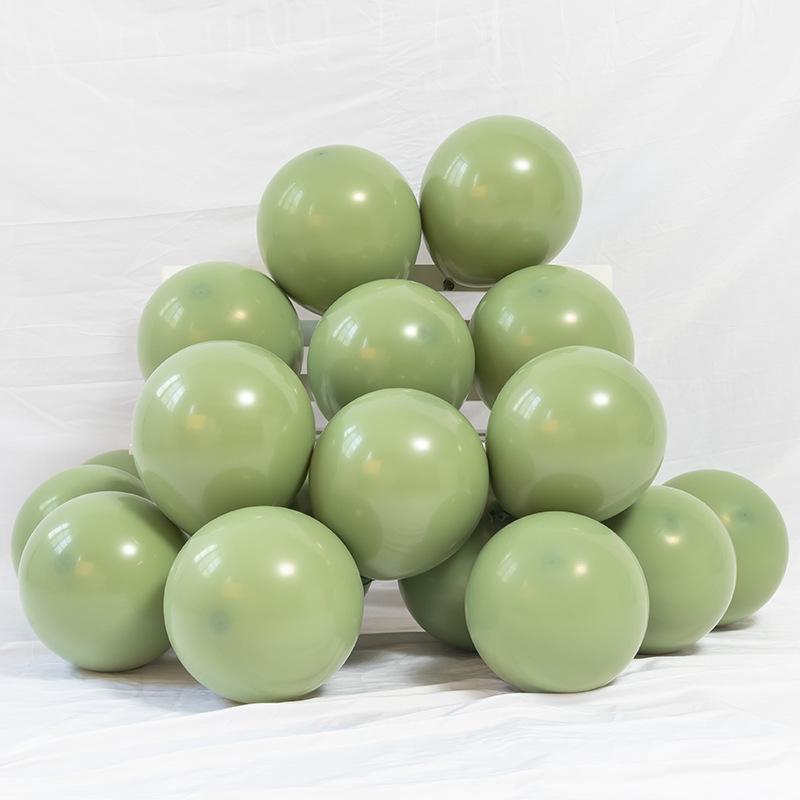 10-inch Thickened Avocado Green Forest Matte Round Latex Balloons - Retro Opening Décor