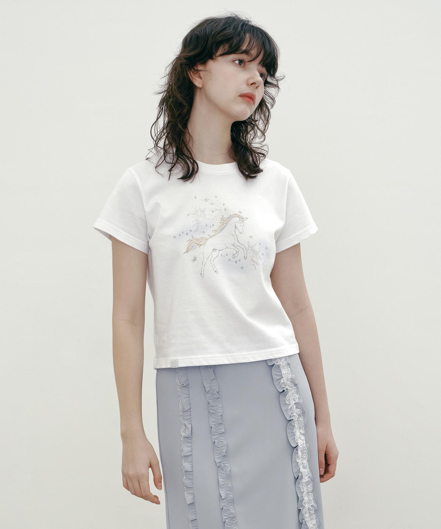 Margarine Fingers Unicorn T-Shirt (White)