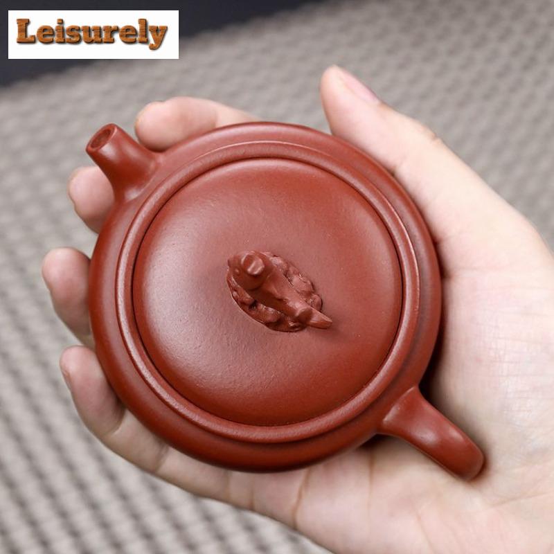 100ml Classic Yixing Purple Clay Teapots Handmade Fish Lid Pot Raw Ore Dahongpao Mud Tea Soaking Kettle Chinese Zisha Tea Set