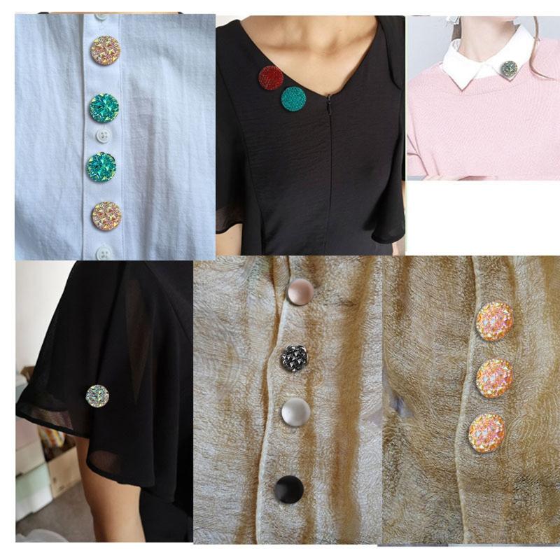 Exquisite Muslim Lapel Pin Multifunction Brooches 12x/Set Hijab Pins Safety Pin Strong Magnet Buckle Collar Clip Jewelry