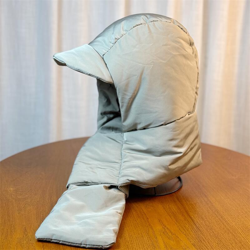 Hat Scarf All In One Down Front Hat for Women Winter Style New Warm Mountaineering Cotton Hat for Men Windproof and Water Repellent