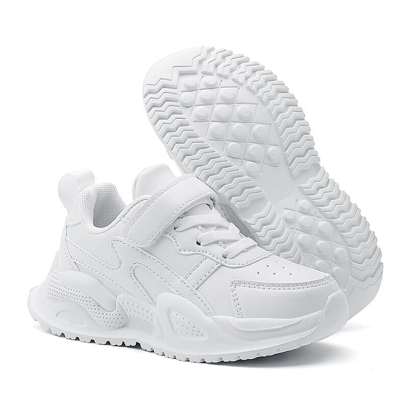 Classmates Children s Little White Shoes Solid Color Little White Shoes Casual Sports Shoes Medium and Older Children s Leather Campus White Shoes 28