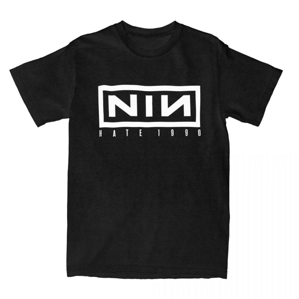 Nine Inch Nails Hate 1990 T-Shirt Hippie Men Women T-Shirts Short-Sleeved Vintage Tops Summer Cotton O-Neck Plus Size 3XL Tees
