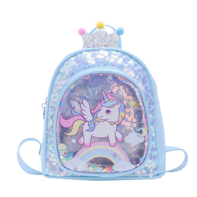 New Children's Fashion Small Schoolbag Girl Cute Princess Backpack Glossy Cartoon Outdoor Backpack