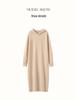 Autumn/Winter Hooded Wool Knit Sweater Dress - Solid, Loose, Soft, Warm, Mid-Length Cashmere.