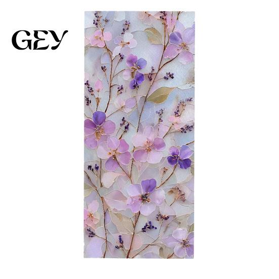 Thermal Insulation Window Decal Stained Glass Privacy Film, Flower Wall Decals, UV Blocking Tearable Sunlight Protection Film Floral Stickers