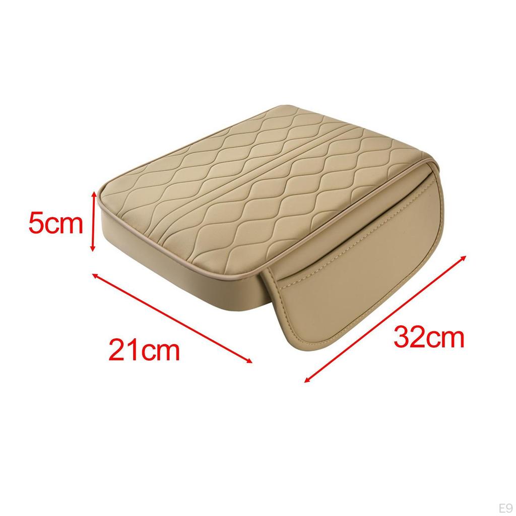 Car Armrest Cushion Arm Rest Covering Soft PU Leather Cover for Middle Console Protector
