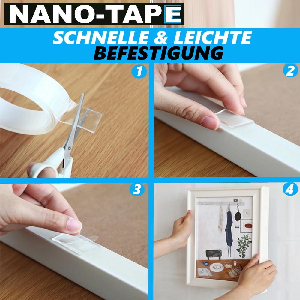 NANO-TEJP Premium Nano Dubbelhäftande Tejp Ultrastark Lim Tvättbar Återanvändbar