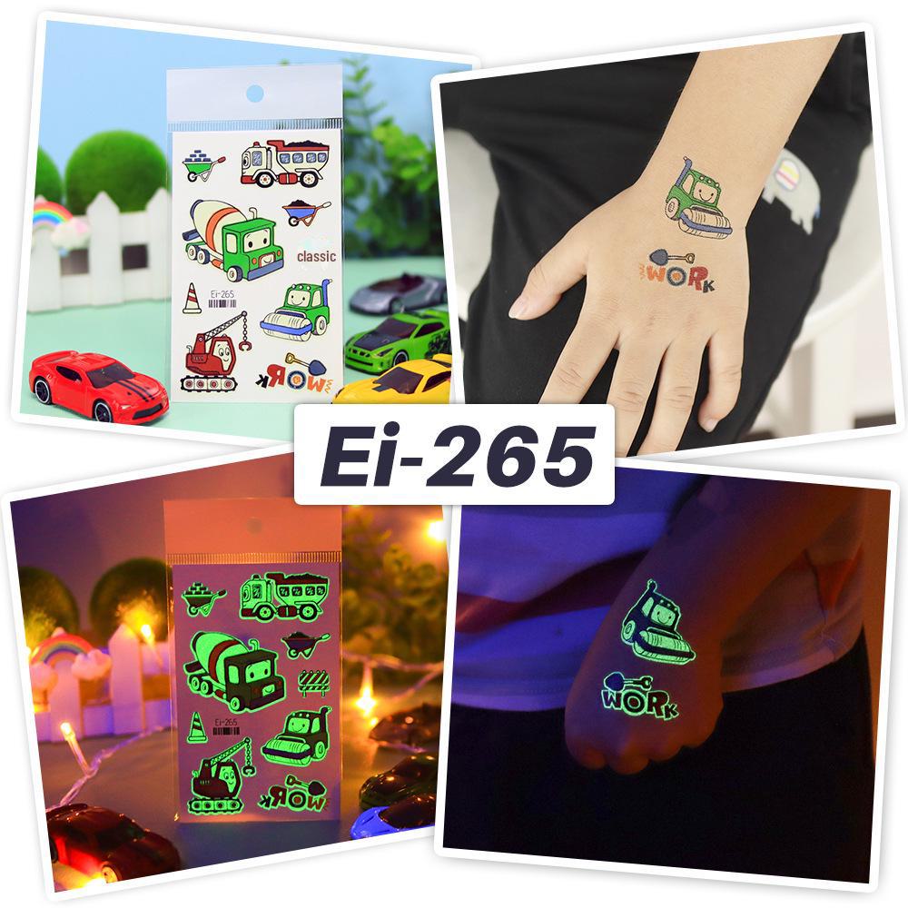 Autocolante Tatuaj Temporar Ruikalong Impermeabile Luminoase Desene Animate Trafic pentru Copii