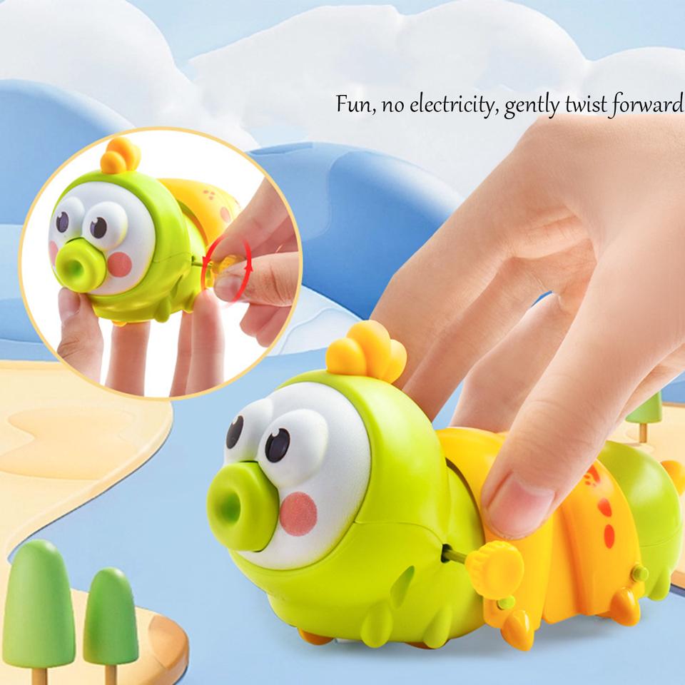Wind-up Colorful Caterpillar Toy Cartoon Chain Crawling Insect Kids Parent Interactive Play Toy