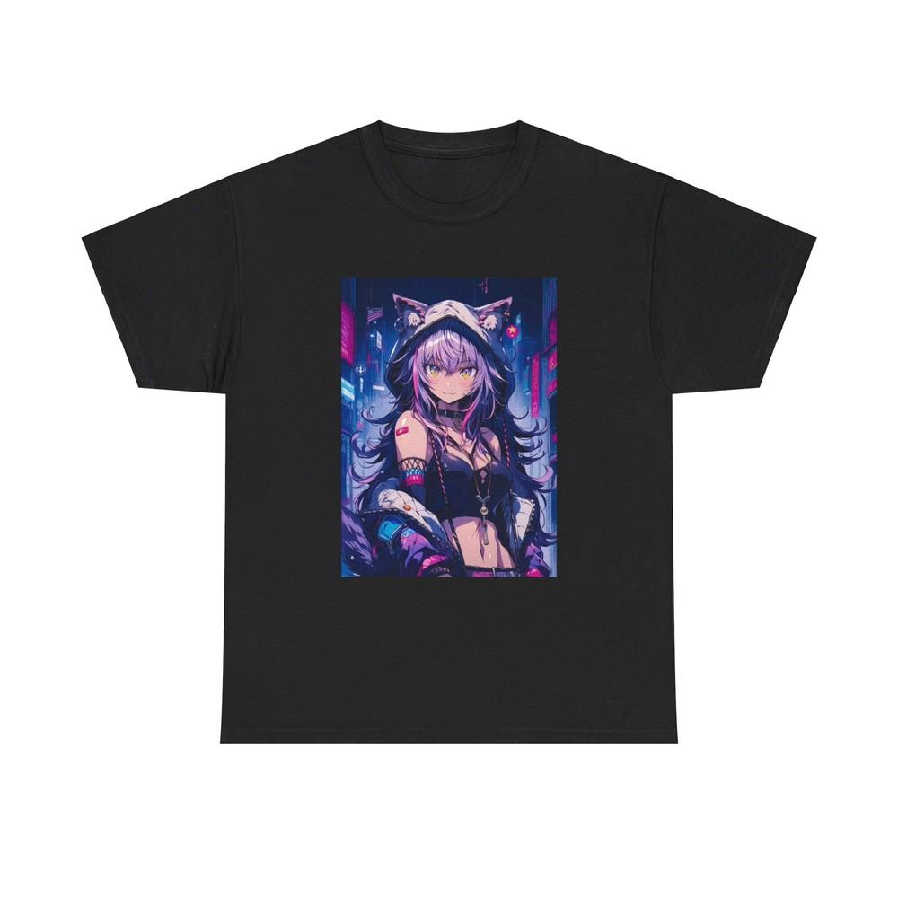 Waifu Anime T-shirt Girl Graphic Cartoon Retro Gaming Unisex Heavy Tee Gamer 9
