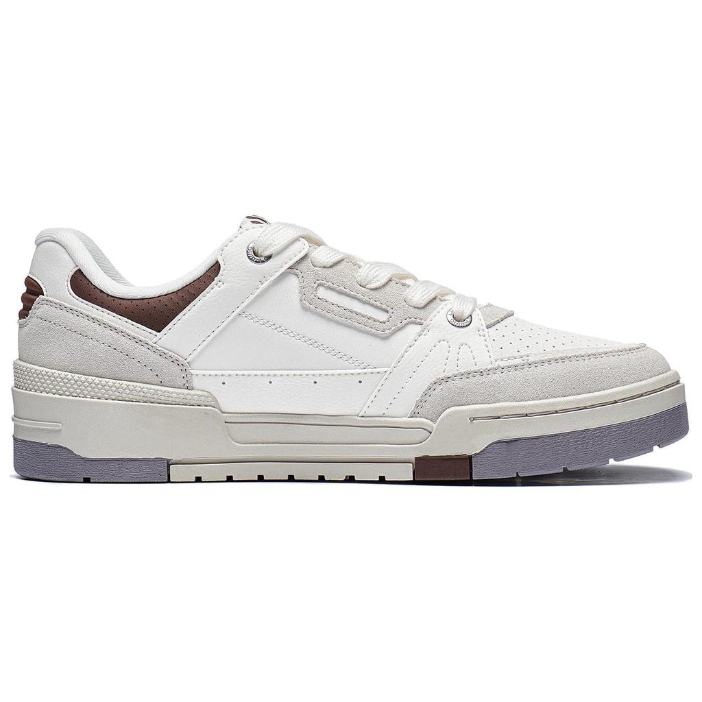 New LiNing Journey 1.5 Anti Slip Wear Resistant Low Top Skateboard Shoes Men's White Gray Umber AGCT265-4