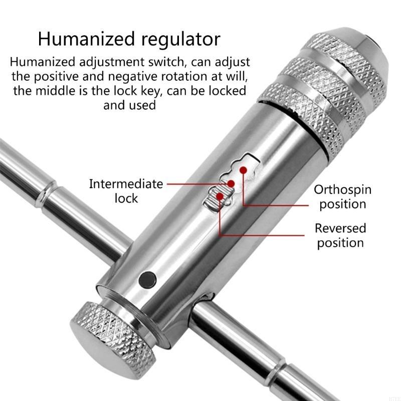 H7EE Adjustable Ratcheting Wrench Manual Tap Wrench Set T-Handle Ratcheting Tap Wrench