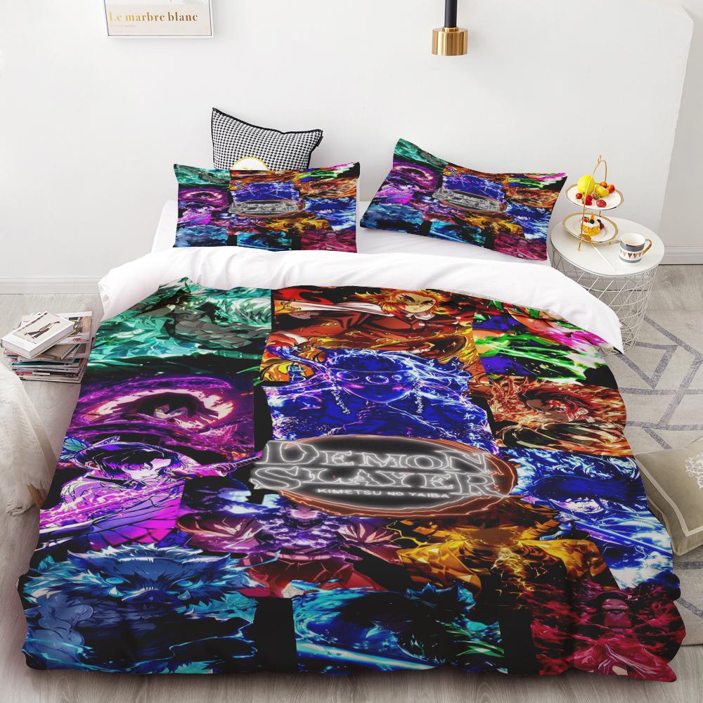 Duvet Cover Kamado Nezuko Demon Slayer Bedding Set Set Single Twin Full Queen Size Kids Girl Boys Gift Queen/King comfortable