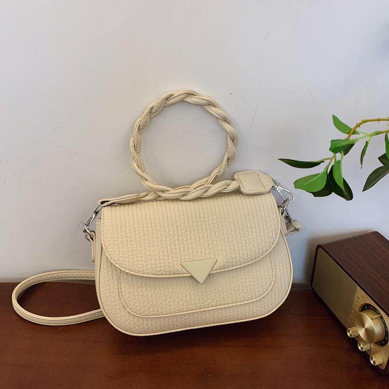 

Simple and fashionable small bag women s new fashion trend shoulder bag retro casual messenger saddle bag бежевый