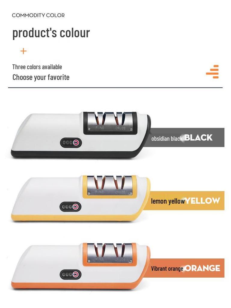 Electric Knife Sharpener with Whetstone and Quick Charging - Compact Kitchen Tool