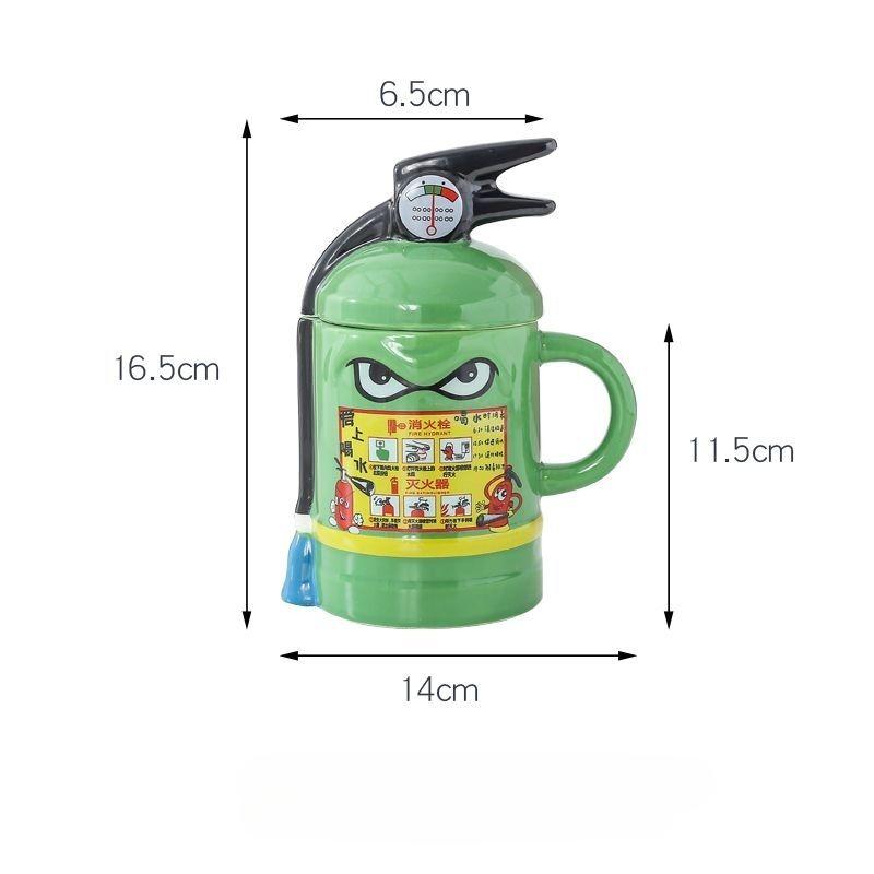 Creative Fire Extinguisher Ceramic Mug, High-value Breakfast Milk Coffee Mugs, Funny Birthday Gift Water Mug,Couple Pairing Cups