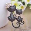 Black Cats Brooches Crown Queen Corsages Hijab Pin Women Hats Scarf Suit Brooch Clothes Buckles