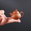 Kiln-altered Mini Purple Clay Teapot, Playable Fingertip Tea Pet and Ornament for Kung Fu Tea Sets