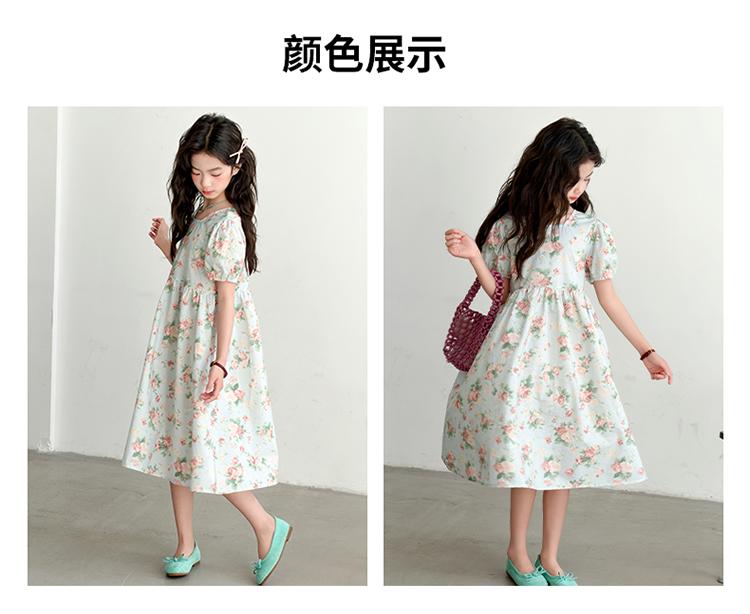 Girls' Summer Thin Children's Dress, Girls' Bubble Short Sleeved Dress, 2026 New Princess Dress Trend