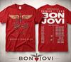 Bon Jovi Forever Tour 2026 double-sided unisex print t-shirt, short summer sleeves, heart pattern, dagger, wings, for rock ba