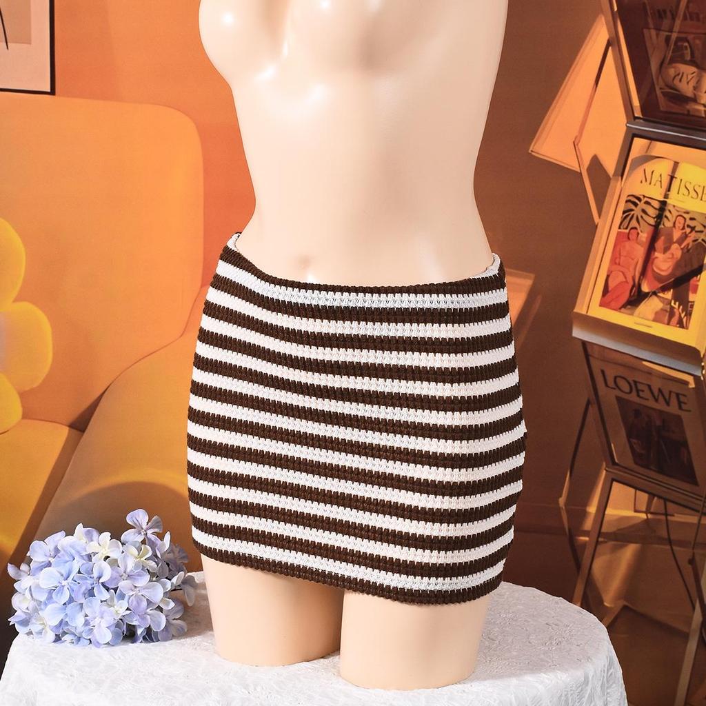 2025 Autumn Sexy Low-Waist Striped Skirt for Women