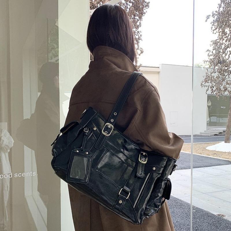 Large-capacity Tote Bag, Personalized Hand-held Motorcycle Bag, Single-shoulder Bag, Commuter Crossbody Bag