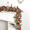 Simulated Christmas Rattan Vine No Maintenance Faux Willow with Red Berry Garland Wedding Party Home Decor