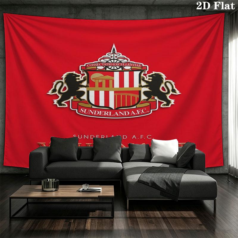 Sunderland A.F Custom Name Wall Tapestry Aesthetic Wall Hanging Printed Fabric Blanket Decorative Tapestries for Bedroom Living Room Home Decor