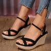 2026Wedge Sandals for Women Summer Casual Non-slip Peep Toe Platform Shoes Rubber Sole Buckle… More