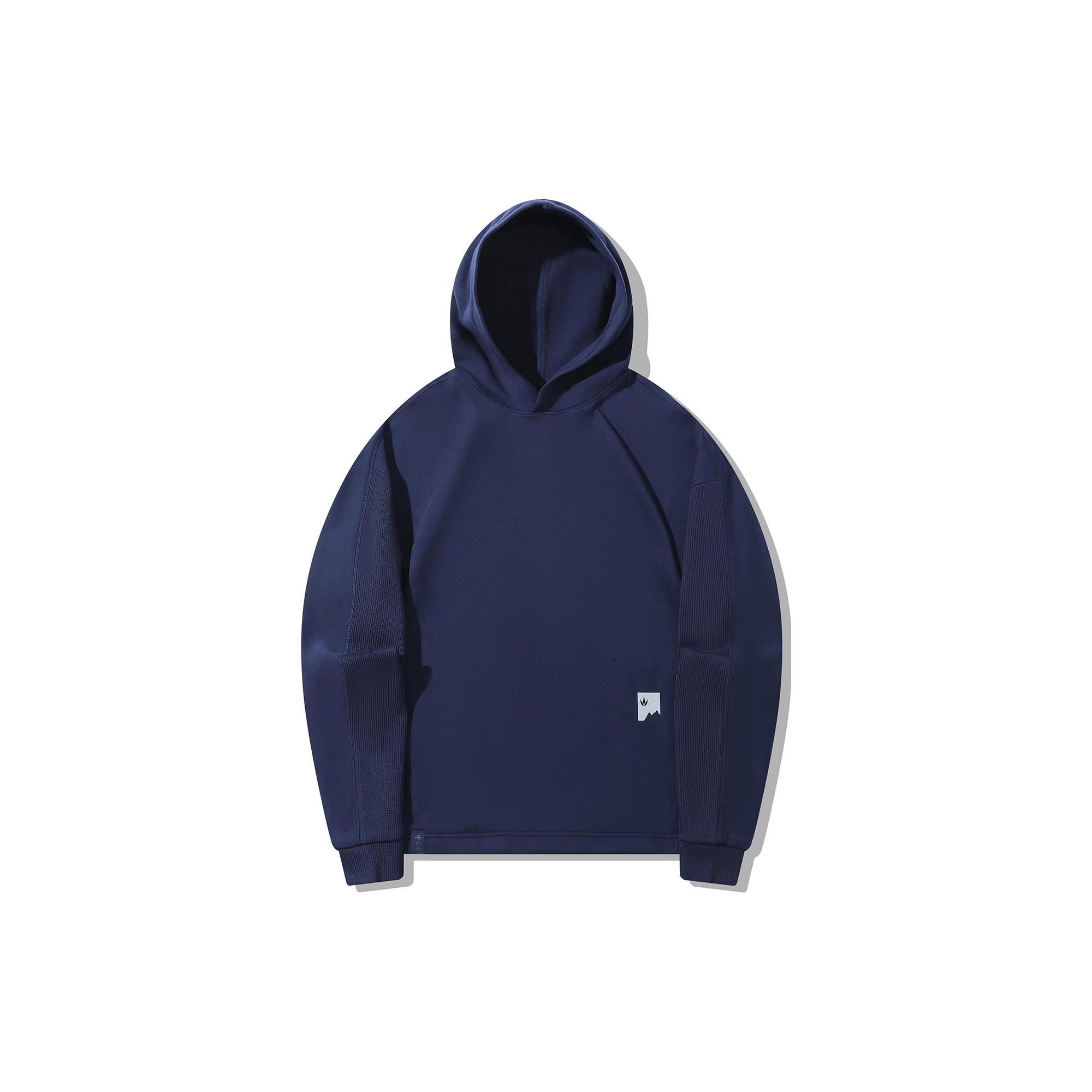 Li Ning Sweatshirts Men s Ink Blue Hooded Moderate Regular AWDT709-4 XL