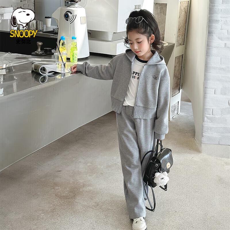 Snoopy Girls Autumn Sweatshirt & Wide-Leg Pants Set L