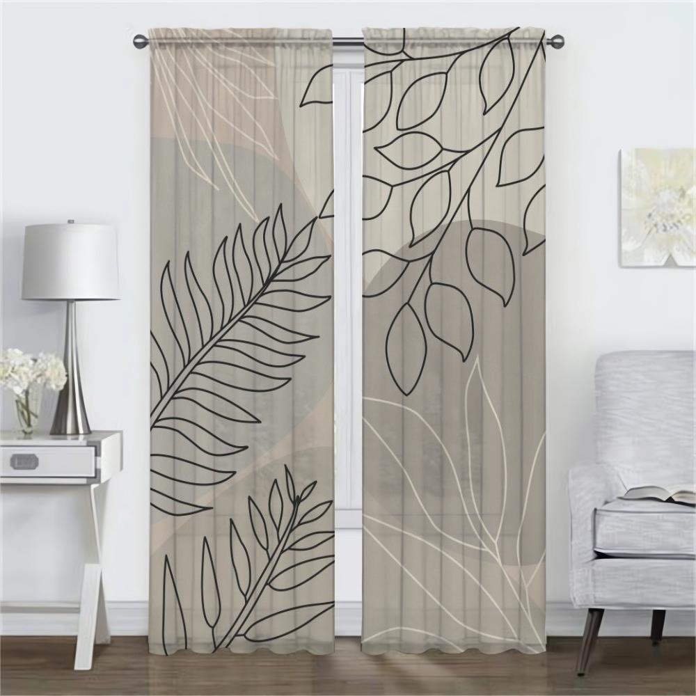 Concise Style Plants Blackout Curtain for Room 2 Panel Modern Living Room Curtains Tulle for Bedroom Shades Partition Kitchen