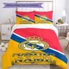 Real Madrid Club Personalisierte Text Bettwäsche-Set Perfekt für Wohnzimmer Atmungsaktiver Bettbezug Schlafzimmer-Dekoration Geburtstags-/Weihnachtsgeschenk-Idee
