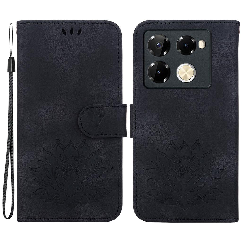 For Infinix Note 40 Pro 5G/Note 40 Pro+ Wallet Case Lotus Imprint Leather Stand Phone Cover