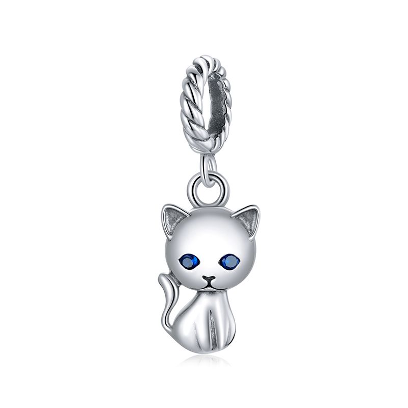 WOSTU Hot Selling Copper DIY Charms Heart Bead White Gold Plated Bird Pet Lotus Pendant Fit Original Bracelet Neckalce Wholesale