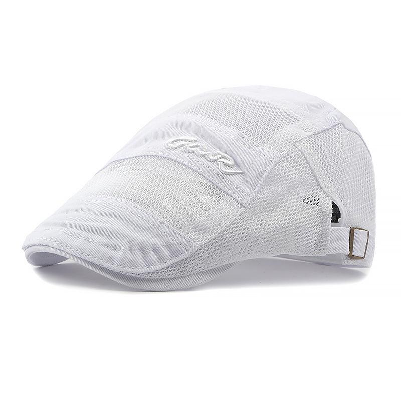 New Men Mesh Berets Visor Hats Summer Fashion Vintage Flat Caps Casual Cotton Adjustable Sun Hat Beret For Men'S