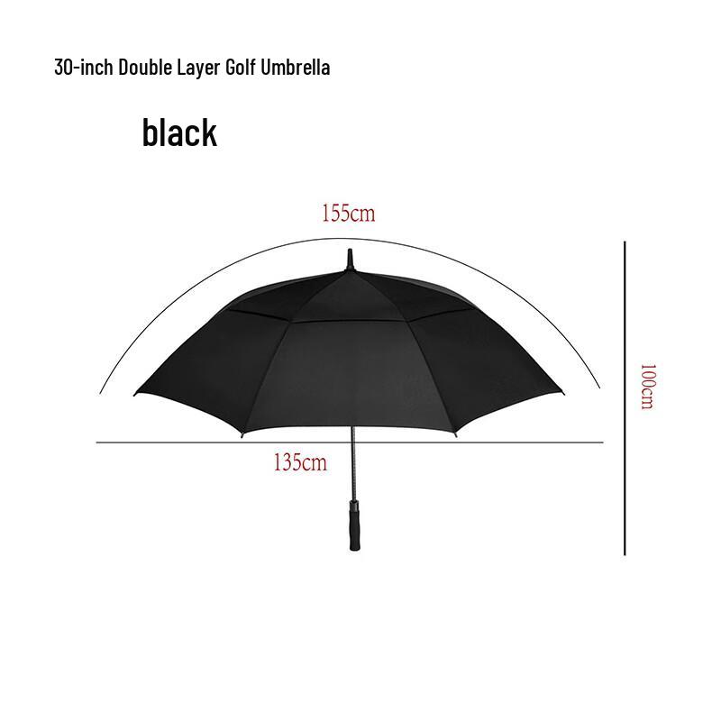 Outdoor Double-Layer Windproof Straight Umbrella
