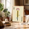 Retro Bauhaus Bicycle Geometric Shape Line Wall Art Prints Canvas Painting Poster Picture for Living Room Waterproof Home Decor
