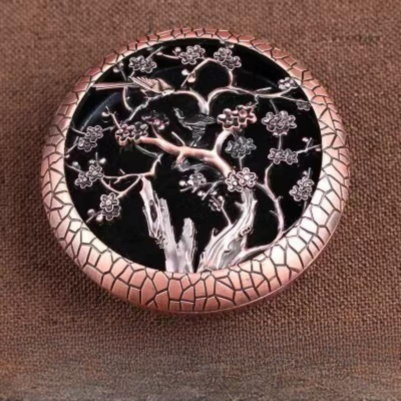 

Alloy Plum Orchid Bamboo Chrysanthemum Pattern Shape Circle Hollowed-out Incense Burner Simple Convenient Alloy Incense Burner