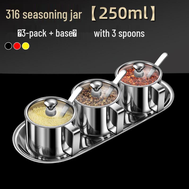 Sanhe 316 Stainless Steel Moisture-Proof Seasoning Jars with Spoons