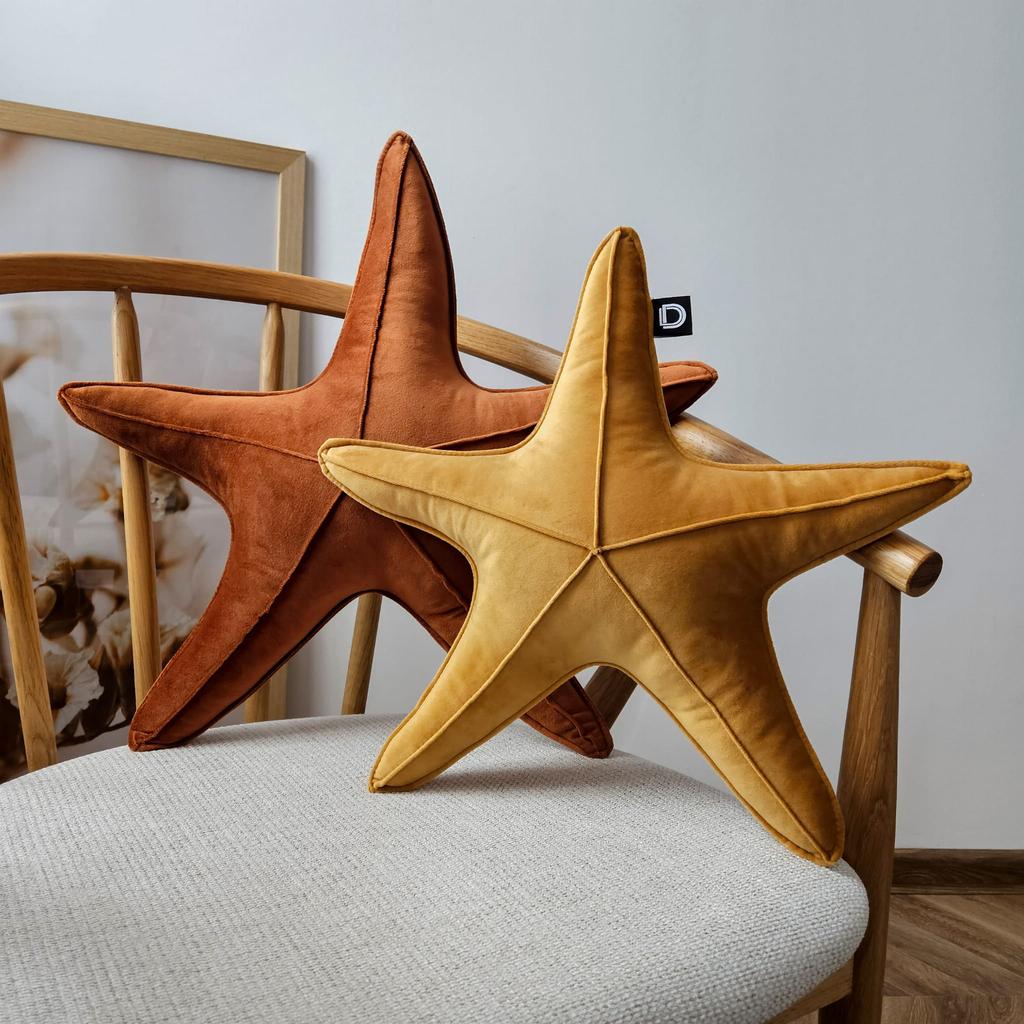 Large VELVET Starfish Pillow VE2218 | Gray