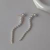 French Style Light Luxury Personalized Vintage Long Pearl Tassel Dangle Earrings For Women Fashion Sweet Geometry Jewelry Gifts