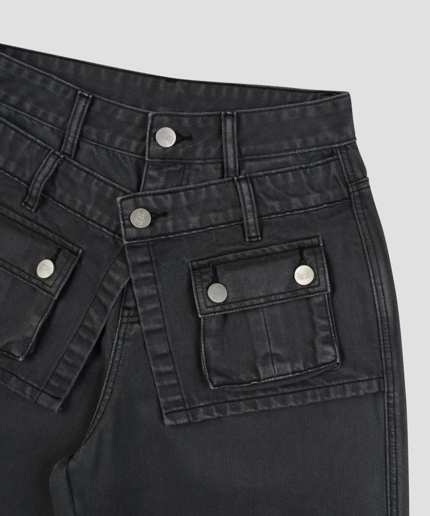 Beodeonteu Garment Dyed Multi-Pocket Layered Pants [Charcoal]