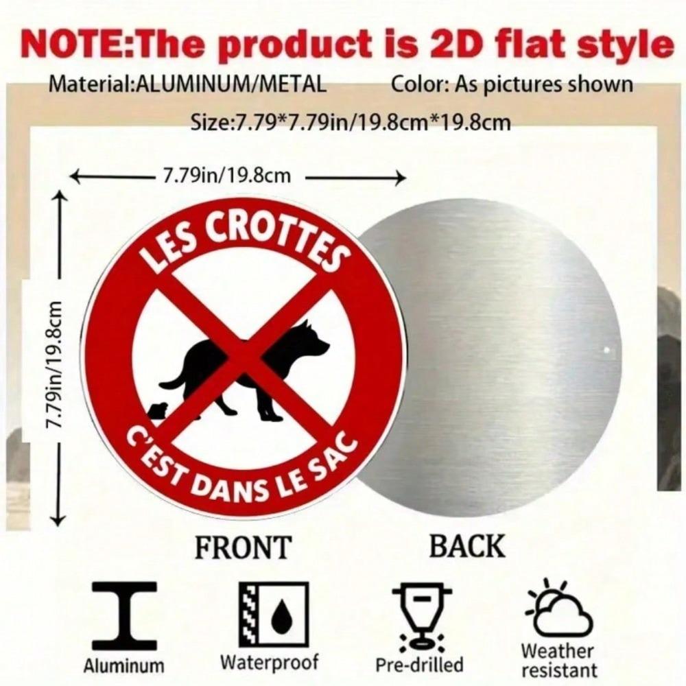 No Dogs Allowed Sign 7.87 Inch Round Rustproof Aluminum No Pets Entry Decor Home Garden Bar Garage