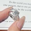 Pangdonglai Moissanite Diamond Open Square Ring for Women, S925 Sterling Silver, Adjustable and Versatile Tail Ring