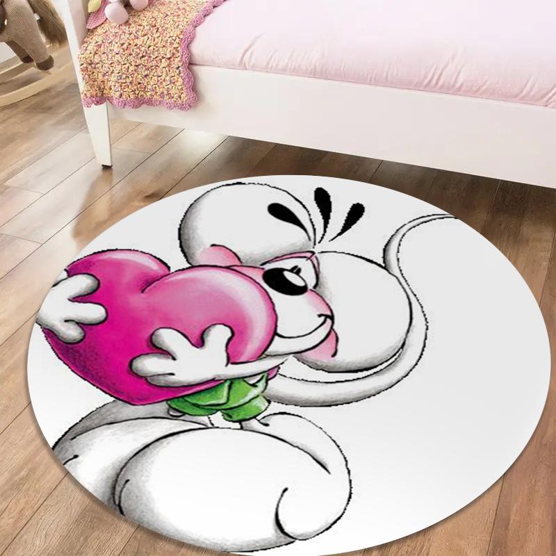 Diddl Round Area Rug,Carpet Rug for Living Room Bedroom Sofa Playroom Decor,Non-slip Floor Mat8