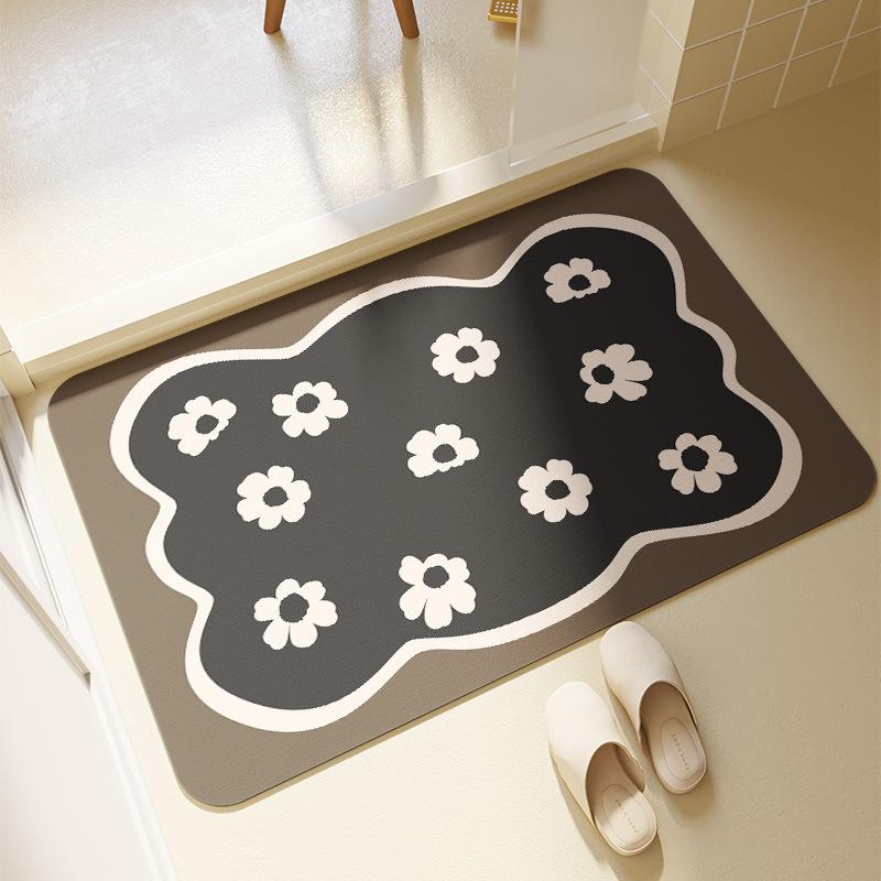 Simple Bathroom Diatom Mud Foot Mat Bathroom Door Mat Toilet Non-Slip Mat Toilet Absorbent Floor Mat