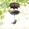 Outdoor Metal Bird Feeder Hanging Squirrel Proof Wild Bird Food Station with Waterproof Roof